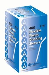 Flexible Plastic Drinking Straws 7 3/4