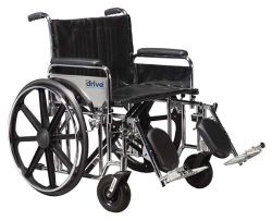 Wheelchair, Extra Heavy Duty Det Full Arms & S/A Footrests