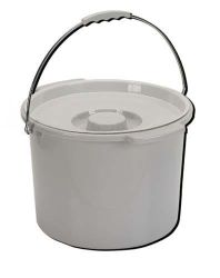 Commode Pail With Lid 12 Quart Gray