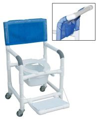 Shower Chair PVC Deluxe w/Folding Footrest & Sq. Pail