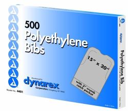 Disposable Polyethylene Bibs W/Crumb Pocket 16