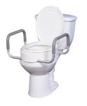 Product Photo: Elevated Toilet Seat w/Arms For Elongated Toilet Seats T/F