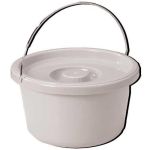 Product Photo: Commode Pail With Lid 7.5 Quart Gray
