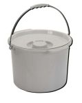 Product Photo: Commode Pail With Lid 12 Quart Gray