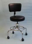 Product Photo: Classic Doctors Stool W/ Back W/ Foot Ring & Casters