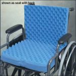 Product Photo: Convoluted Wheelchair Cushion w/Back & Blue Polycotton Cover