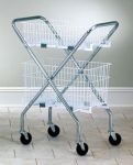 Product Photo: Folding Utility Hamper Cart With two(2) 6" Wire Baskets