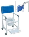 Product Photo: Shower Chair PVC Deluxe w/Folding Footrest & Sq. Pail